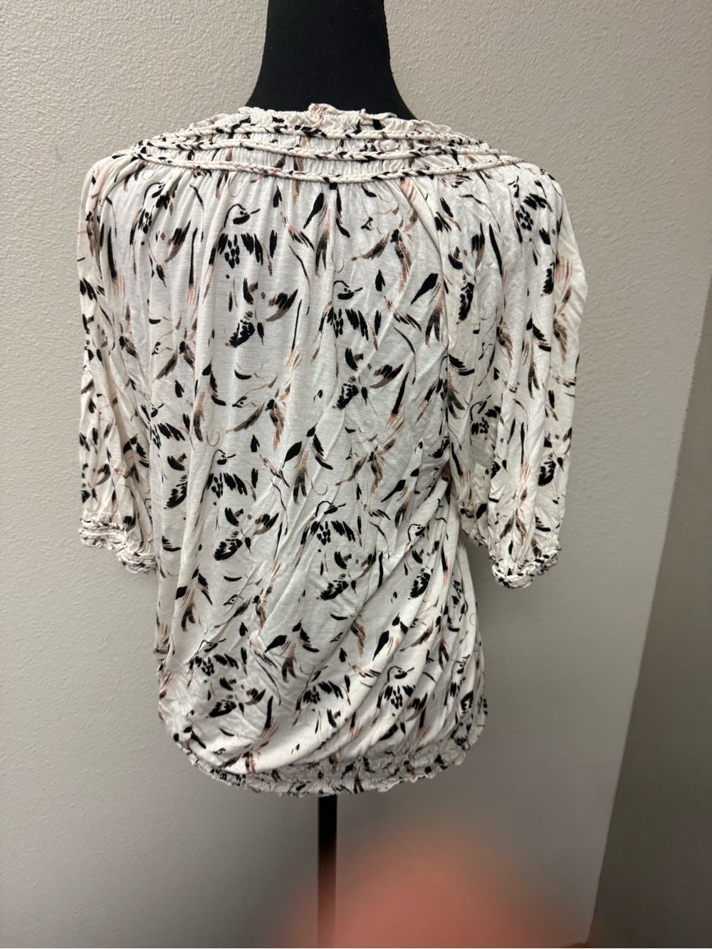 American Rag 2X Boho Peasant Top Cream Floral Off Shoulder Cottagecore - Picture 5 of 9